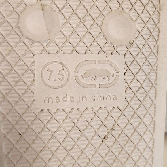 Ecko Unlimited White Grey Black Canvas Logo Slides Sandals Size 7.5 - Picture 8 of 8